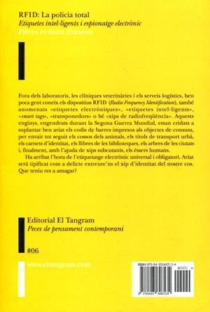 RFID: La policia total. Etiquetes intel·ligents i espionatge electrònic | 9788493846534 | Llibres.cat | Llibreria online en català | La Impossible Llibreters Barcelona