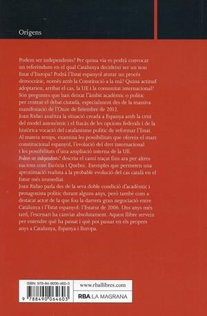 Podem ser independents? | 9788490064603 | Ridao, Joan | Llibres.cat | Llibreria online en català | La Impossible Llibreters Barcelona