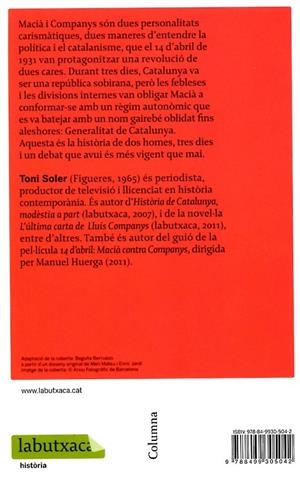 14 d'abril. Macià contra Companys | 9788499305042 | Soler, Toni | Llibres.cat | Llibreria online en català | La Impossible Llibreters Barcelona