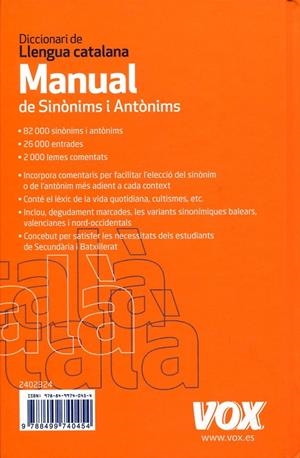 Diccionari manual de sinònims i antònims | 9788499740454 | Diversos | Llibres.cat | Llibreria online en català | La Impossible Llibreters Barcelona