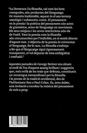 La poesia del pensament | 9788493826222 | Steiner, George | Llibres.cat | Llibreria online en català | La Impossible Llibreters Barcelona