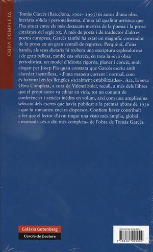 Tomàs Garcés. Obra Completa | 9788481099904 | Garcés, Tomàs | Llibres.cat | Llibreria online en català | La Impossible Llibreters Barcelona