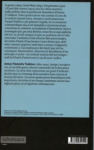 Quatre peces teatrals. La gavina. L'oncle Vania. Tres germanes. El jardí dels cirerers  | 9788499304519 | Chejov, Anton Pavlovich | Llibres.cat | Llibreria online en català | La Impossible Llibreters Barcelona