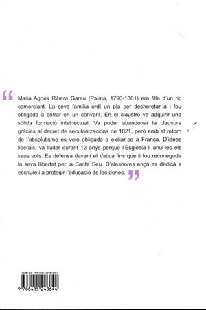 Maria Agnès Ribera Garau (Palma 1790-1861) | 9788415248644 | Peñarubia i Marquès, Isabel | Llibres.cat | Llibreria online en català | La Impossible Llibreters Barcelona