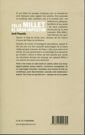 Fèlix Millet, el gran impostor | 9788415002895 | Panyella Ferreres, Jordi | Llibres.cat | Llibreria online en català | La Impossible Llibreters Barcelona