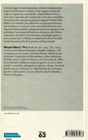 Poesia completa | 9788499303963 | Martí i Pol, Miquel | Llibres.cat | Llibreria online en català | La Impossible Llibreters Barcelona