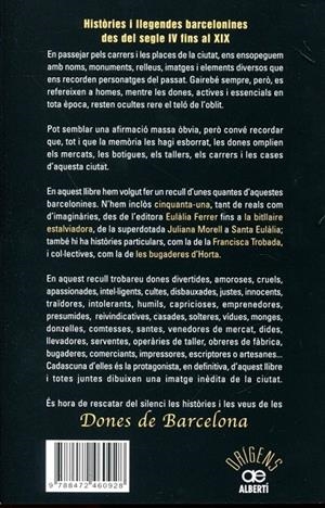 Dones de Barcelona. Històries i llegendes barcelonines des del segle IV fins al XIX | 9788472460928 | Albertí, Elisenda | Llibres.cat | Llibreria online en català | La Impossible Llibreters Barcelona