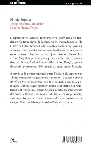 Josep Pedreira, un editor en terra de naufragis. Els llibres de L'Óssa Menor (1949-1963) | 9788475882741 | Sopena, Mireia | Llibres.cat | Llibreria online en català | La Impossible Llibreters Barcelona