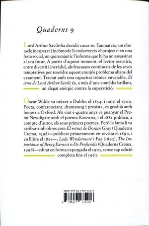 El crim de Lord Arthur Savile | 9788477275206 | Wilde, Oscar | Llibres.cat | Llibreria online en català | La Impossible Llibreters Barcelona