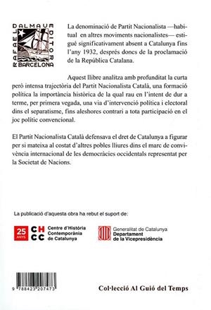 El Partit Nacionalista Català (1932-1936) | 9788423207473 | Rubiralta i Casas, Fermí | Llibres.cat | Llibreria online en català | La Impossible Llibreters Barcelona