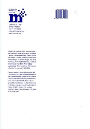 Les terceres vies de la democràcia econòmica. El personalisme d'Emmanuel Mounier i els cracs del 1929 i 2008 | 9788496611665 | Paredes Hernàndez, Joan | Llibres.cat | Llibreria online en català | La Impossible Llibreters Barcelona