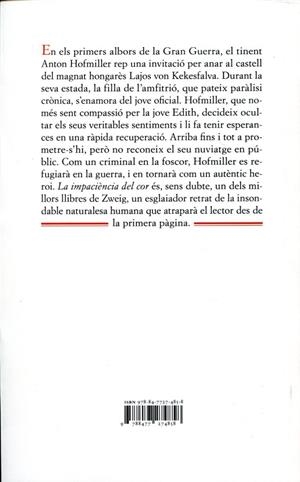 La impaciència del cor | 9788477274858 | Zweig, Stefan | Llibres.cat | Llibreria online en català | La Impossible Llibreters Barcelona