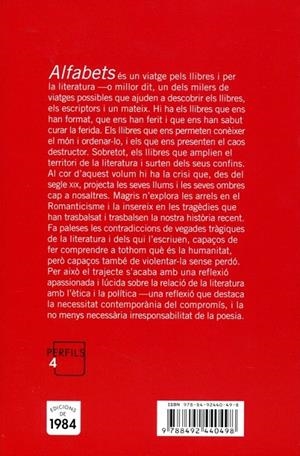 Alfabets. Assaigs de literatura | 9788492440498 | Magris, Claudio | Llibres.cat | Llibreria online en català | La Impossible Llibreters Barcelona