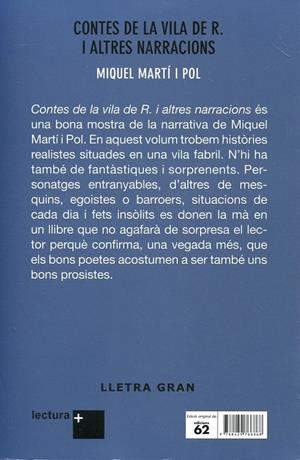 Contes de la Vila de R. i altres narracions | 9788429766868 | Martí i Pol, Miquel | Llibres.cat | Llibreria online en català | La Impossible Llibreters Barcelona