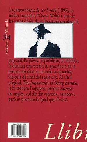 La importància de ser Frank | 9788475028101 | Wilde, Oscar | Llibres.cat | Llibreria online en català | La Impossible Llibreters Barcelona