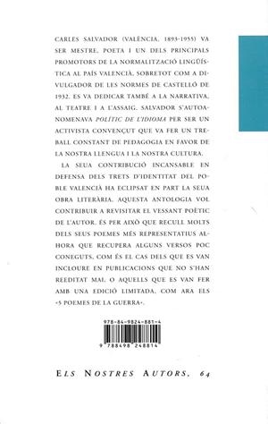 Elogi de la meua terra i altres poemes | 9788498248814 | Salvador, Carles | Llibres.cat | Llibreria online en català | La Impossible Llibreters Barcelona