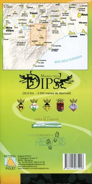 Mapa Marxa dels Dips. Si no t'espavilies t'agafaran els Dips. (Pratdip, Colldejou, Vandellòs, Tivissa, Capçanes) | 9788415075448 | Diversos | Llibres.cat | Llibreria online en català | La Impossible Llibreters Barcelona