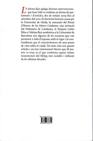 L'última lliçó. Parlaments polítics i acadèmics | 9788497876810 | Solà, Joan | Llibres.cat | Llibreria online en català | La Impossible Llibreters Barcelona