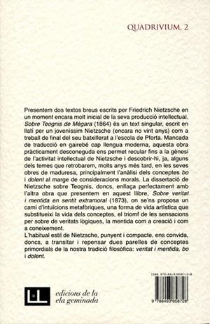 Sobre veritat i mentida en sentit extramoral / Sobre Teogins de Mégara | 9788493858728 | Nietzsche, Friedrich | Llibres.cat | Llibreria online en català | La Impossible Llibreters Barcelona