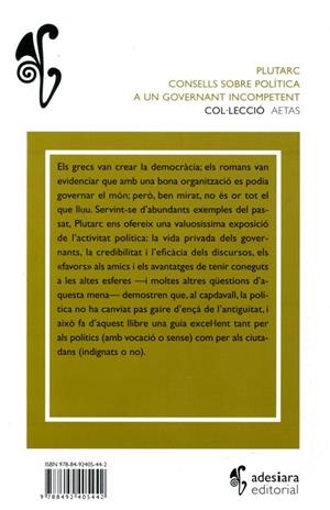 Consells sobre política. A un governant incompetent | 9788492405442 | Plutarc | Llibres.cat | Llibreria online en català | La Impossible Llibreters Barcelona