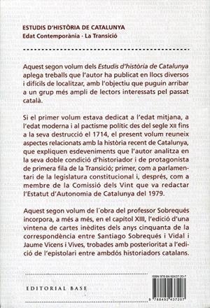 Estudis d'Història de Catalunya II. Edat Contemporània. la Transició | 9788492437207 | Sobrequé i Callicó, Jaume | Llibres.cat | Llibreria online en català | La Impossible Llibreters Barcelona