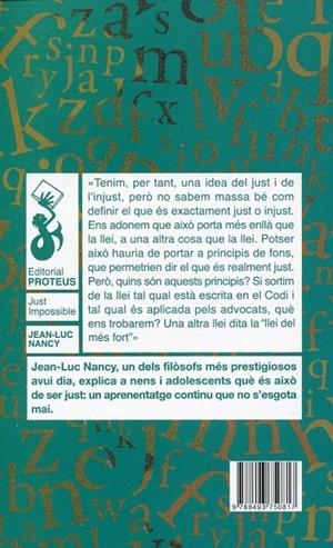 Just impossible. Breu confèrencia sobre el just i l' injust | 9788493750817 | Nancy, Jean-Luc | Llibres.cat | Llibreria online en català | La Impossible Llibreters Barcelona