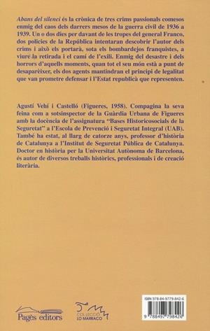 Abans del silenci. Premi Ferran Canyameres, 2009 | 9788497798426 | Vehí, Agustí | Llibres.cat | Llibreria online en català | La Impossible Llibreters Barcelona