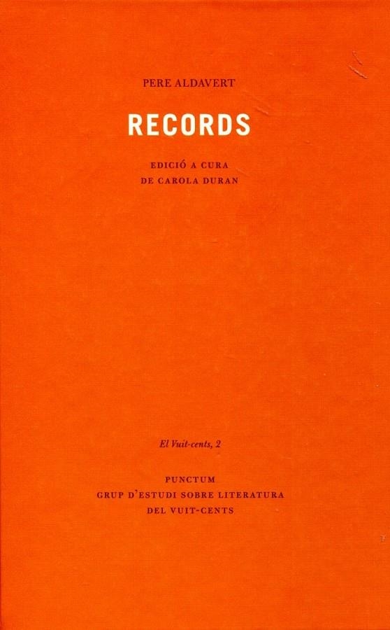 Records.  | 9788493737160 | Aldavert, Pere. | Llibres.cat | Llibreria online en català | La Impossible Llibreters Barcelona