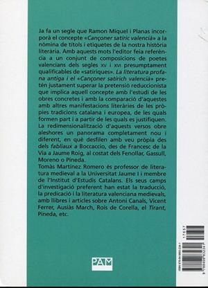 La literatura profana antiga i el cançoner satírich valencià. | 9788498832341 | Martínez Romero, Tomàs | Llibres.cat | Llibreria online en català | La Impossible Llibreters Barcelona