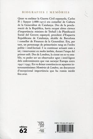 Memòries de Londres | 9788429766295 | Pi i Sunyer, Carles | Llibres.cat | Llibreria online en català | La Impossible Llibreters Barcelona