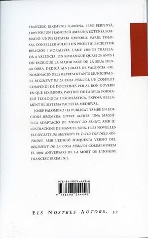 Regiment de la cosa pública | 9788498244496 | Eiximwnia, Francesc | Llibres.cat | Llibreria online en català | La Impossible Llibreters Barcelona