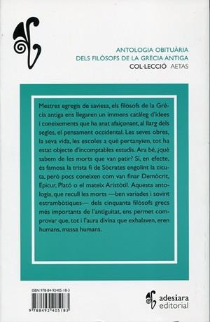 Antologia obituària dels filòsofs de la Grècia antiga | 9788492405183 | Grau, Sergi | Llibres.cat | Llibreria online en català | La Impossible Llibreters Barcelona