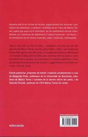 Com un foc invisible...Antologia poètica | 9788492672141 | Torres, Màrius | Llibres.cat | Llibreria online en català | La Impossible Llibreters Barcelona