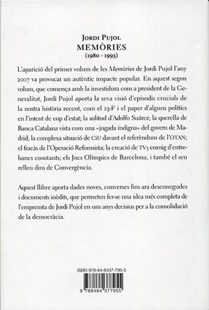 Memòries. Temps de construir (1980-1993) | 9788484377955 | Pujol, Jordi | Llibres.cat | Llibreria online en català | La Impossible Llibreters Barcelona