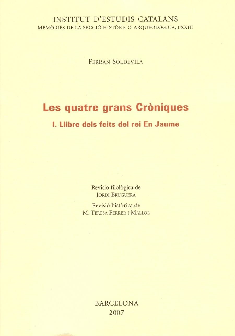 QUATRE GRANS CRONIQUES I, LES | 9788472839014 | SOLDEVILLA, FERRAN | Llibres.cat | Llibreria online en català | La Impossible Llibreters Barcelona