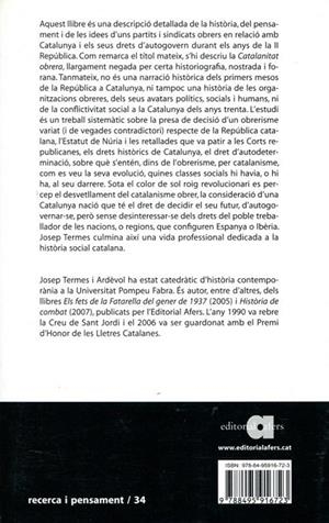 La catalanitat obrera. La República Catalana, l'Estatut de 1932 i el Moviment Obrer | 9788495916723 | Termes i Ardèvol, Josep | Llibres.cat | Llibreria online en català | La Impossible Llibreters Barcelona