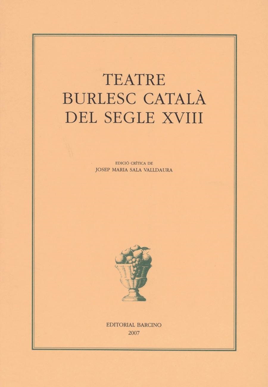 TEATRE BURLESC CATALA DEL SEGLE XVIII | 9788472267237 | SALA, JOSEP MA | Llibres.cat | Llibreria online en català | La Impossible Llibreters Barcelona