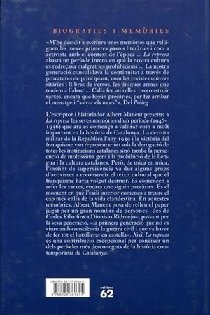 La represa. Memòria personal, crònica d´una generació (1946-1956) | 9788429761344 | Manent i Segimon, Albert | Llibres.cat | Llibreria online en català | La Impossible Llibreters Barcelona