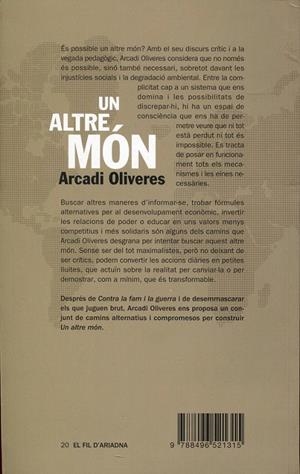 Un altre món | 9788496521315 | Arcadi Oliveres | Llibres.cat | Llibreria online en català | La Impossible Llibreters Barcelona