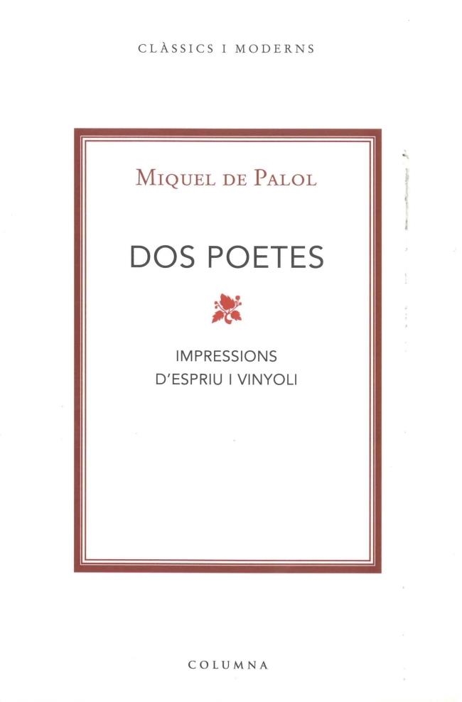 Dos poetes | 9788466407571 | Palol, Miquel de | Llibres.cat | Llibreria online en català | La Impossible Llibreters Barcelona