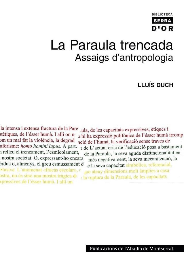 La Paraula trencada. Assaigs d'antropologia | 9788484158769 | Duch i Àlvarez, Lluís | Llibres.cat | Llibreria online en català | La Impossible Llibreters Barcelona