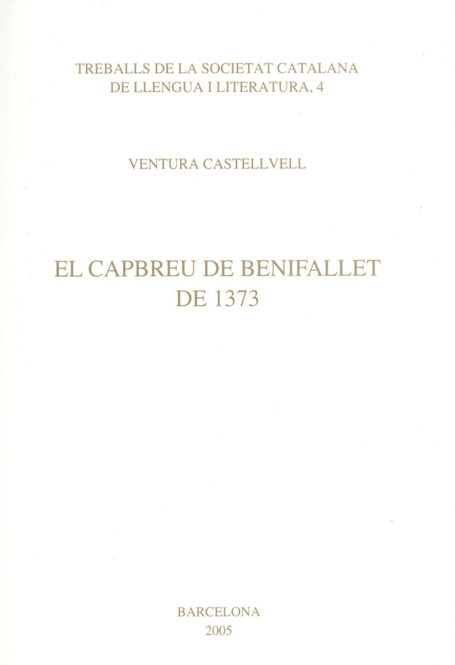 CAPBREU DE BENIFALLET DE 1373, EL | 9788472837829 | CASTELLVELL, VENTURA | Llibres.cat | Llibreria online en català | La Impossible Llibreters Barcelona