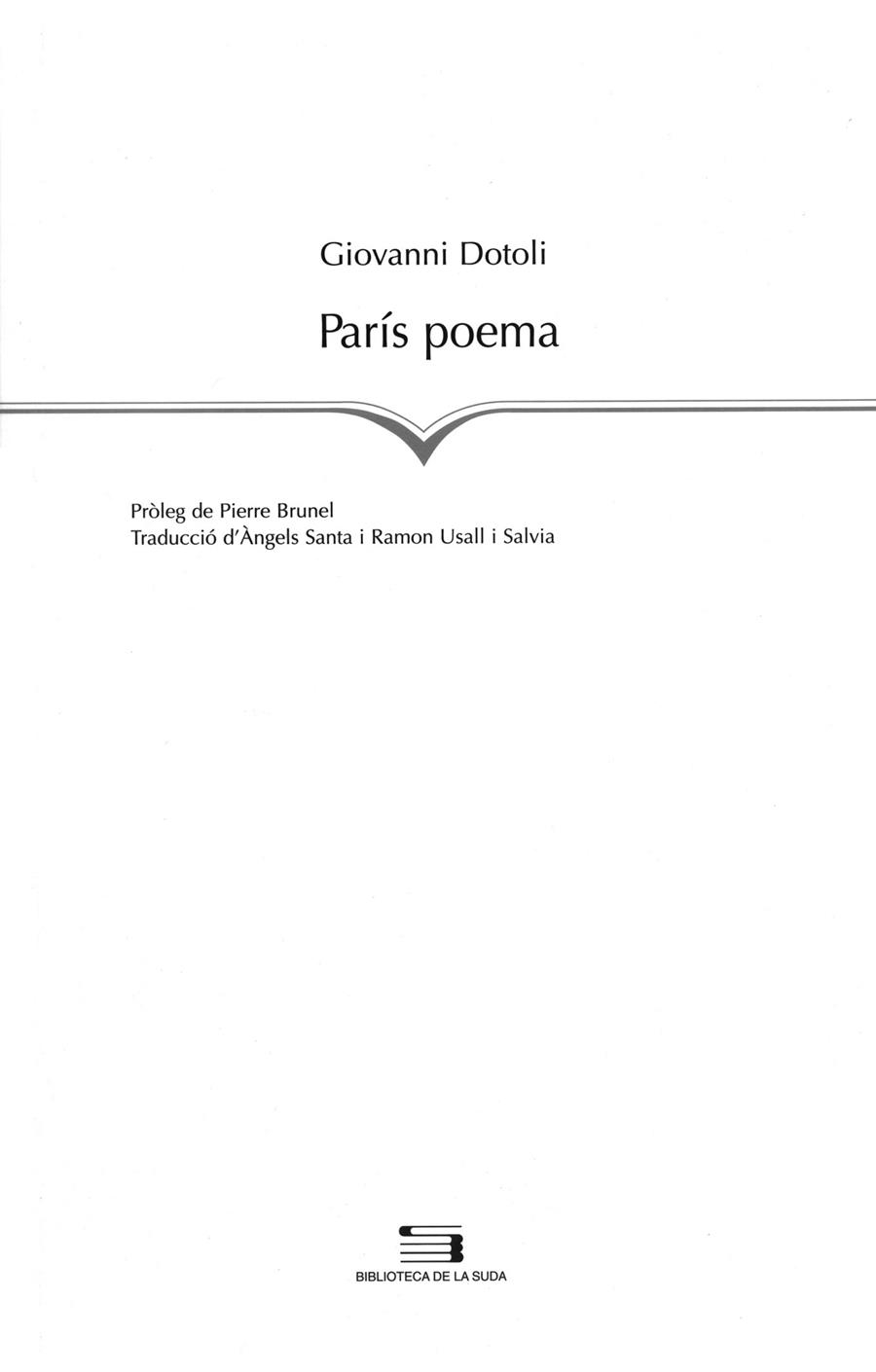 París poema | 9788497792264 | Dotoli, Giovanni | Llibres.cat | Llibreria online en català | La Impossible Llibreters Barcelona