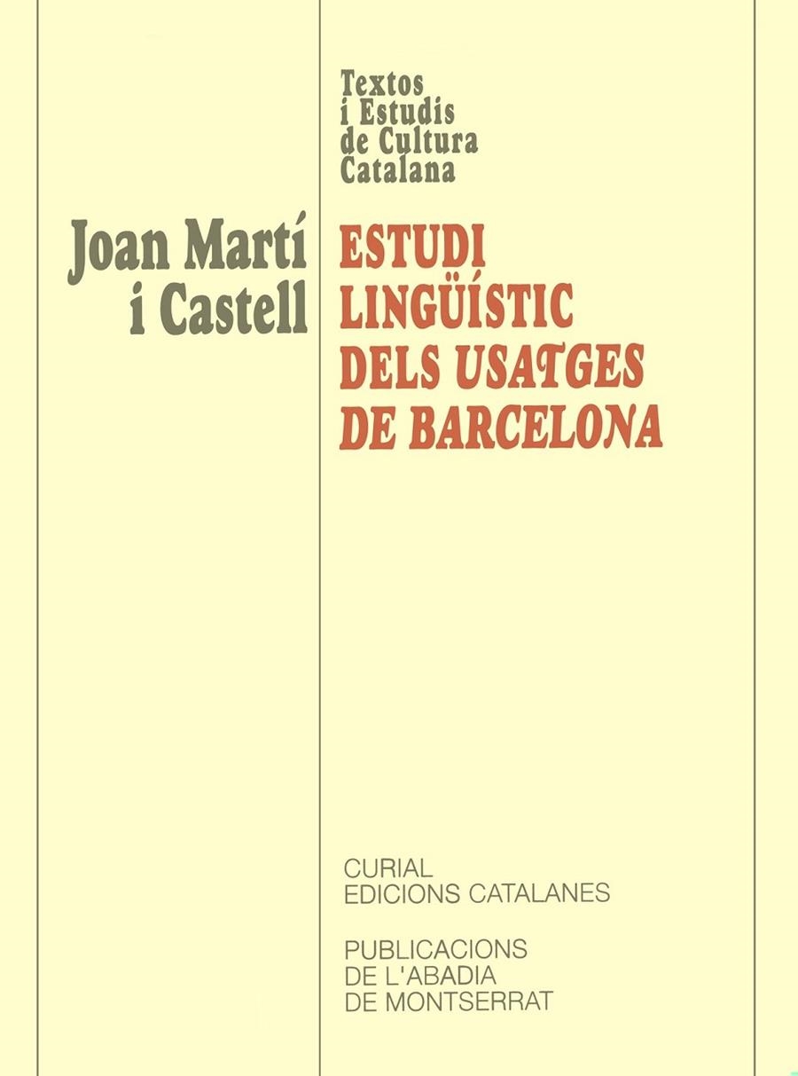 Estudi lingüístic dels usatges a Barcelona | 9788484153603 | Martí Castell, Joan | Llibres.cat | Llibreria online en català | La Impossible Llibreters Barcelona