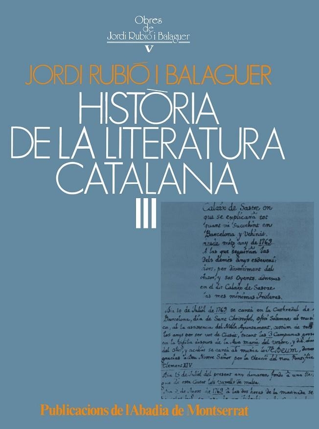 Història de la literatura catalana, III. | 9788472028296 | Rubió i Balaguer, Jordi | Llibres.cat | Llibreria online en català | La Impossible Llibreters Barcelona