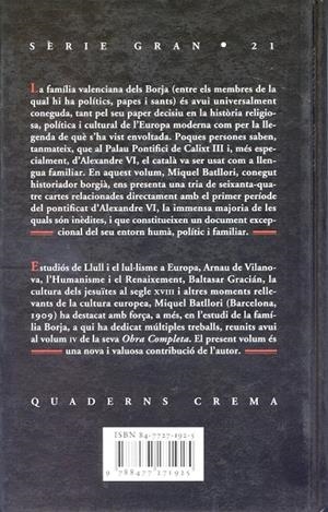 De València a Roma. Cartes triades dels Borja | 9788477271925 | Batllori i Munné, Miquel | Llibres.cat | Llibreria online en català | La Impossible Llibreters Barcelona