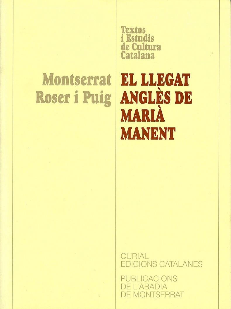 El llegat anglès de Marià Manent | 9788478269341 | Roser i Puig, Montserrat | Llibres.cat | Llibreria online en català | La Impossible Llibreters Barcelona