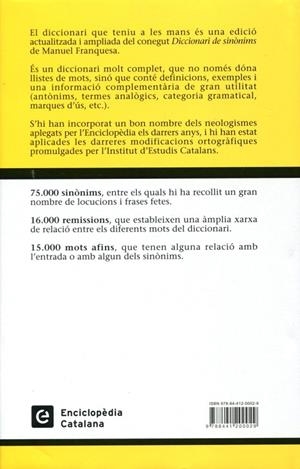 Diccionari de sinònims Franquesa | 9788441200029 | Franquesa i Lluelles, Manuel | Llibres.cat | Llibreria online en català | La Impossible Llibreters Barcelona