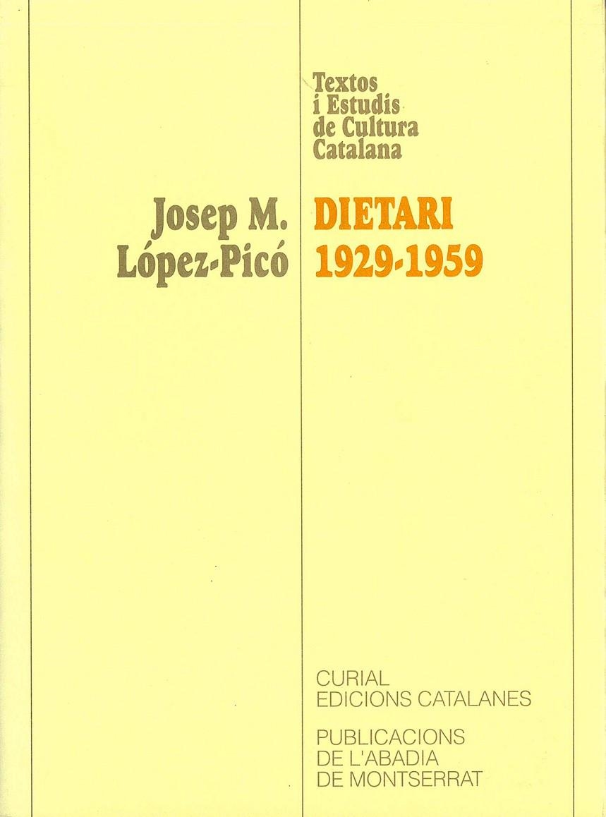 Dietari 1929-1959 | 9788484150923 | López-Picó, Josep Maria | Llibres.cat | Llibreria online en català | La Impossible Llibreters Barcelona