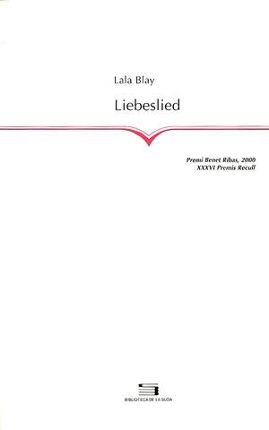 Liebeslied | 9788479357795 | Blay, Lala | Llibres.cat | Llibreria online en català | La Impossible Llibreters Barcelona